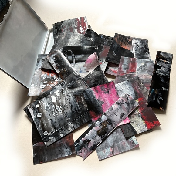 Junk Journal Pack 22+ Hand painted Pieces, Grunge Joy Collection 2- Limited Ed. - Picture 2 of 14